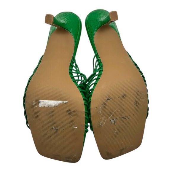 STEVE MADDEN Women's Green Bonds Cage Square Toe Stiletto Heel Mule Sandal Size9 - Picture 8 of 9